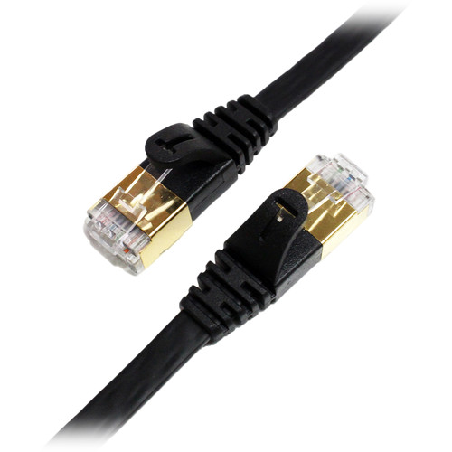 Tera Grand Cat 7 Shielded Ultra Flat Ethernet Patch Cable (10Gb 6' Black)