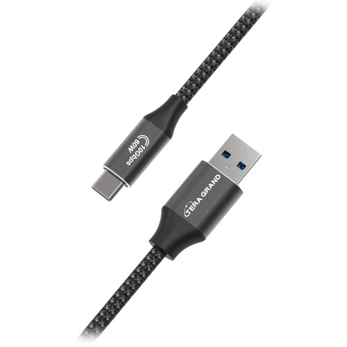 Tera Grand Braided USB-C to USB-A Cable (6' Black)