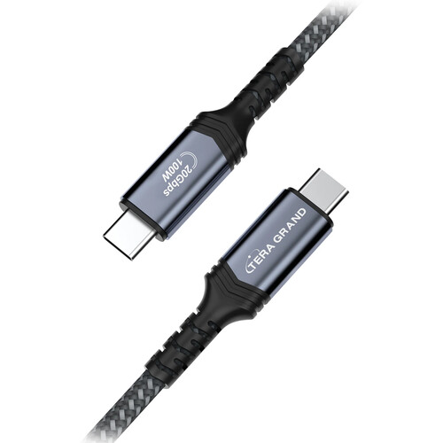 Tera Grand USB-C 3.2 Gen 2x2 Cable (Black/Gray 6')