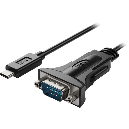 Tera Grand Premium USB-C 2.0 to RS-232 Serial DB9 Adapter Cable with FTDI Chipset and Hex Nuts (6')