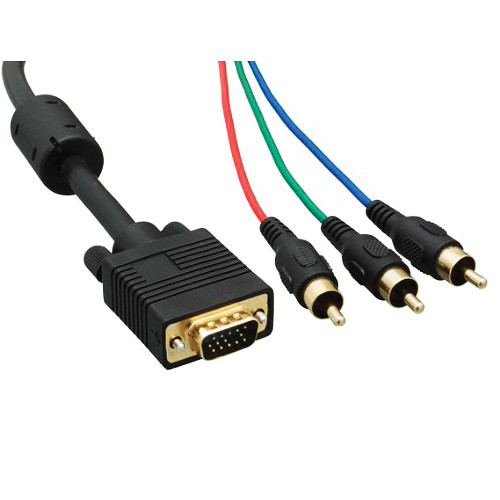 Tera Grand HDB15 Male to RCA Male X3 Cable (Black 6')