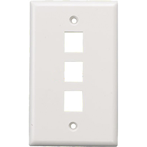 Tera Grand 3-Hole Wall Plate for Keystone Inserts (White)