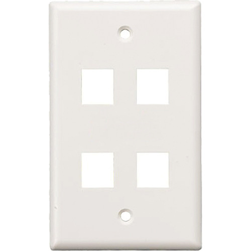 Tera Grand 4-Hole Wall Plate for Keystone Inserts (White)