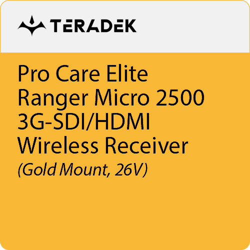 Teradek Pro Care Elite Annual Subscription for Ranger Micro 2500 Receiver (26V Gold Mount)