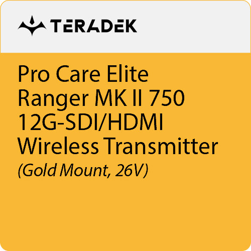 Teradek Pro Care Elite Annual Subscription for Ranger MK II 750 Transmitter (26V Gold Mount)