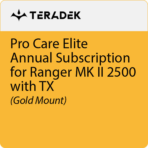 Teradek Pro Care Elite Annual Subscription for Ranger MK II 2500 Transmitter (Gold Mount)