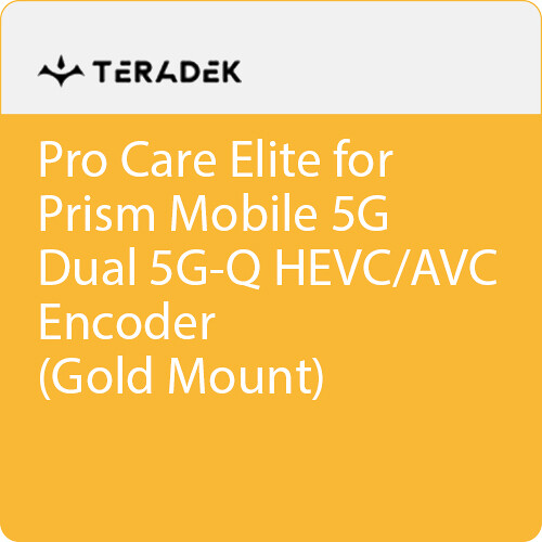 Teradek Pro Care Elite Annual Subscription for Prism Mobile 5G Dual 5G-Q HEVC/AVC Encoder (Gold Mount)