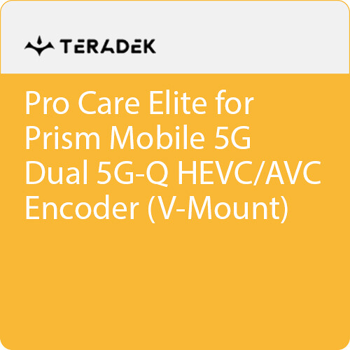 Teradek Pro Care Elite Annual Subscription for Prism Mobile 5G Dual 5G-Q HEVC/AVC Encoder (V-Mount)