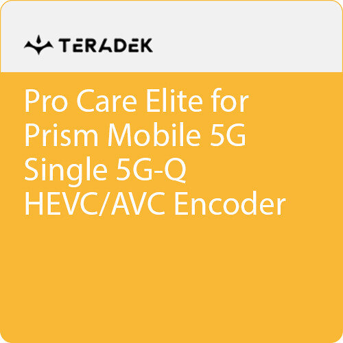 Teradek Pro Care Elite Annual Subscription for Prism Mobile 5G Single 5G-Q HEVC/AVC Encoder (No Mount)