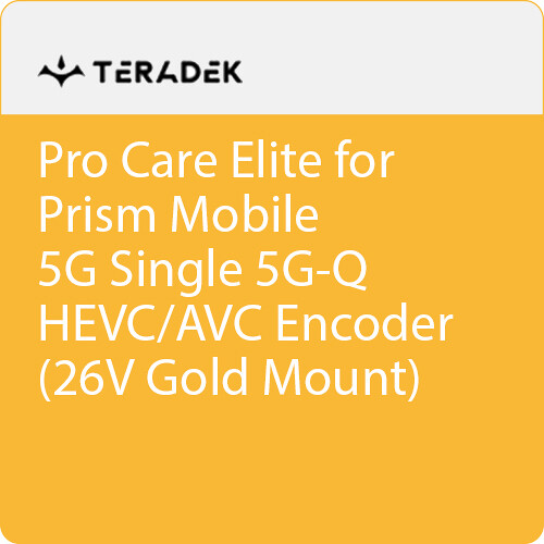 Teradek Pro Care Elite Annual Subscription for Prism Mobile Single 5G-Q HEVC/AVC Encoder (26V Gold Mount)