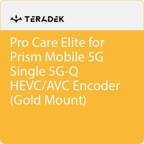 Teradek Pro Care Elite Annual Subscription for Prism Mobile 5G Single 5G-Q HEVC/AVC Encoder (Gold Mount)