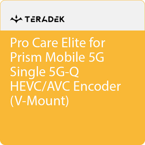 Teradek Pro Care Elite Annual Subscription for Prism Mobile 5G Single 5G-Q HEVC/AVC Encoder (V-Mount)