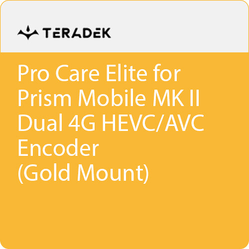 Teradek Pro Care Elite Annual Subscription for Prism Mobile Mk II Dual 4G HEVC/AVC Encoder (Gold Mount)