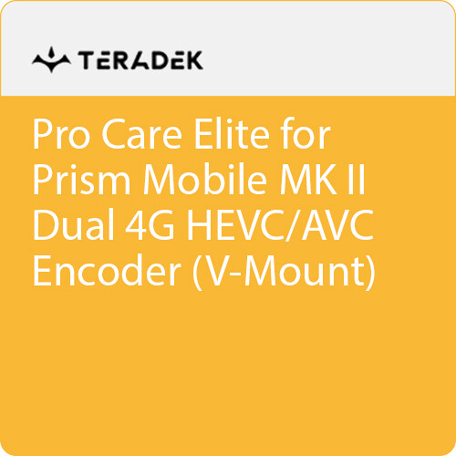 Teradek Pro Care Elite Annual Subscription for Prism Mobile Mk II Dual 4G HEVC/AVC Encoder (V-Mount)
