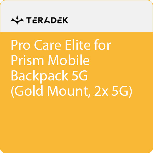 Teradek Pro Care Elite Annual Subscription for Prism Mobile Backpack 5G with 2 x 5G Modems (Gold Mount)