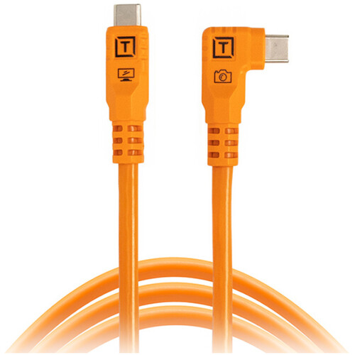 Tether Tools TetherPro Optima USB-C Cable (6' High-Visibility Orange Right-Angle)
