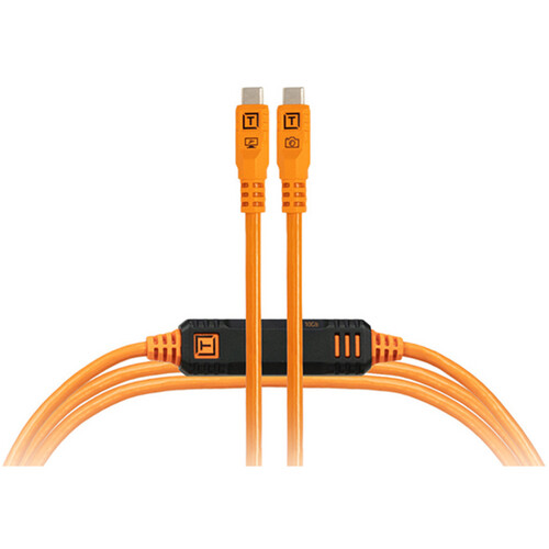 Tether Tools TetherPro Optima 10G USB-C Cable (10' High-Visibility Orange Straight)
