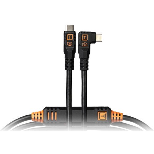Tether Tools TetherPro Optima USB-C Cable (15' Non-Reflective Black Right-Angle)