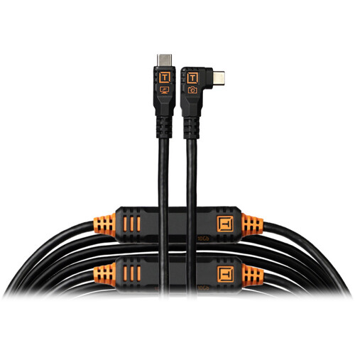 Tether Tools TetherPro Optima USB-C Cable (31' Non-Reflective Black Right-Angle)