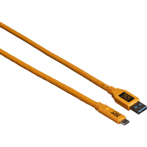 Tether Tools TetherPro USB Type-C Male to USB 3.0 Type-A Male Cable (15' Orange)
