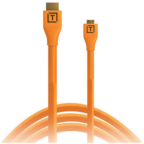 Tether Tools TetherPro Micro-HDMI to HDMI Cable with Ethernet (Orange 15')