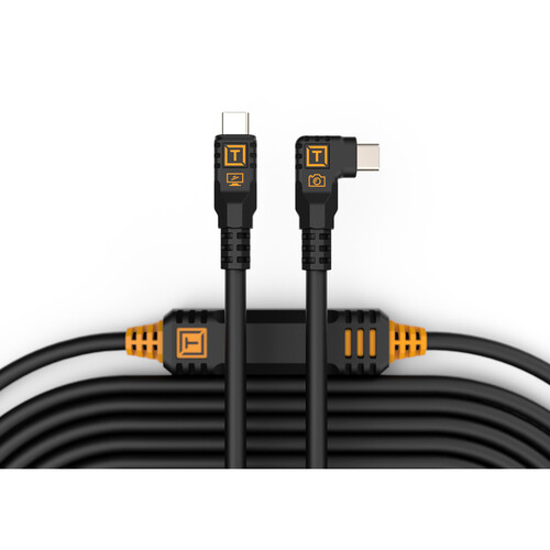 Tether Tools LeverLock & Optima Cable Kit (15' Non-Reflective Black Right-Angle)