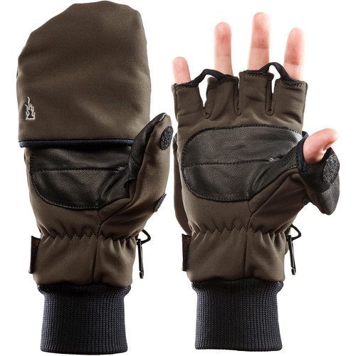 The Heat Company Heat 2 Softshell Mitten Gloves (Size 7 Tarmac Green)