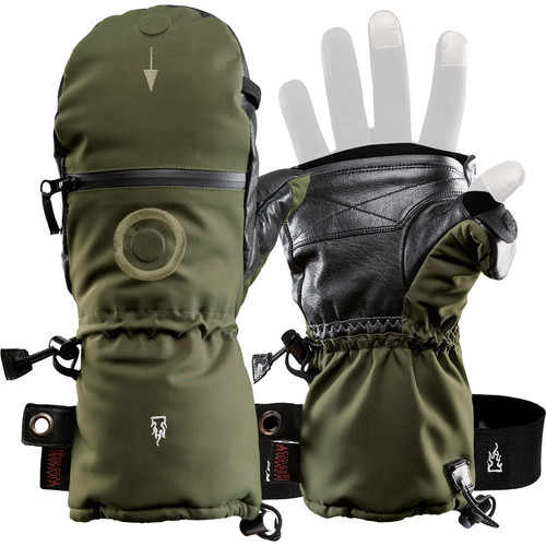 The Heat Company SHELL Mittens (Size 9 Dark Army Green)