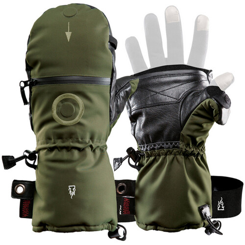 The Heat Company SHELL Mittens (Size 13 Dark Army Green)