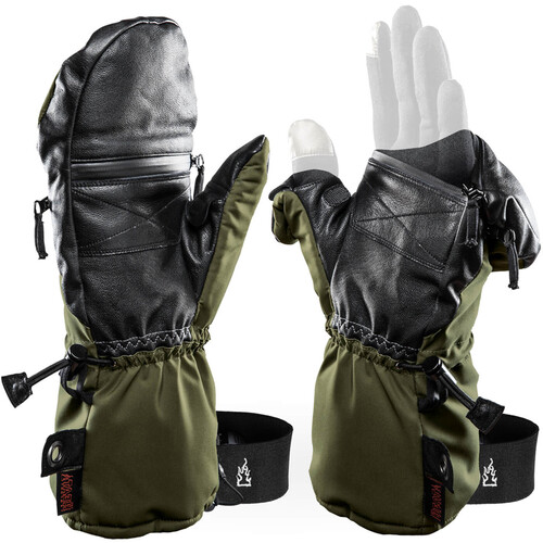 The Heat Company Shell Mittens (Size 12-13 Dark Army Green)