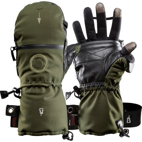 The Heat Company Heat 3 Smart Mittens/Gloves (Size 6 Tarmac Green)