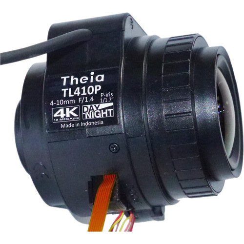 Theia Technologies CS-Mount 4-10mm f/1.4-Close 4K IR-Corrected Motorized P-Iris Varifocal Lens with Zoom/Focus Limit Switch