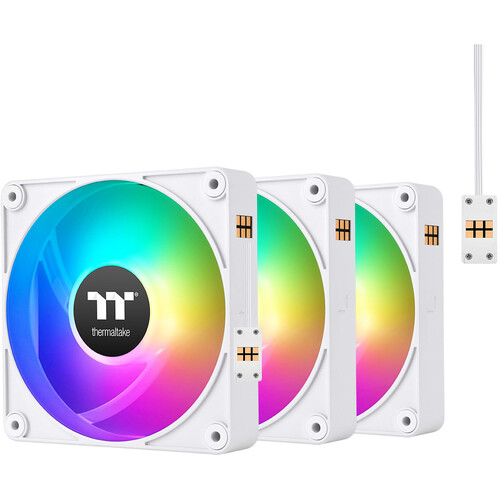 Thermaltake CT140 EX Reverse ARGB Sync PC 140mm Cooling Fan (3-Fan Pack White)