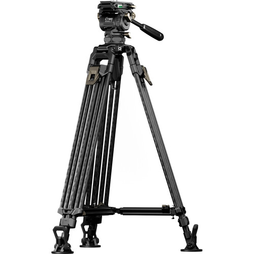 Tilta 75mm Cine Fluid Head with 2-Stage One-Touch Carbon Fiber Tripod System (17.6 lb Load Space Gray)