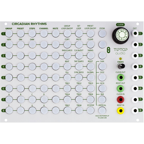 Tiptop Circadian Rhythms Performance Sequencer Eurorack Module (36 HP White)