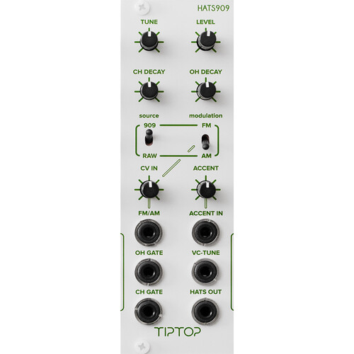 Tiptop HATS909 Closed and Open Hi-Hats Eurorack Module (White 4 HP)