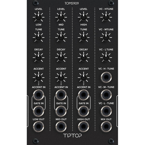 Tiptop TOMS909 Tom Drum Eurorack Module (16 HP Black)