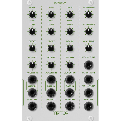 Tiptop TOMS909 Tom Drum Eurorack Module (16 HP White)
