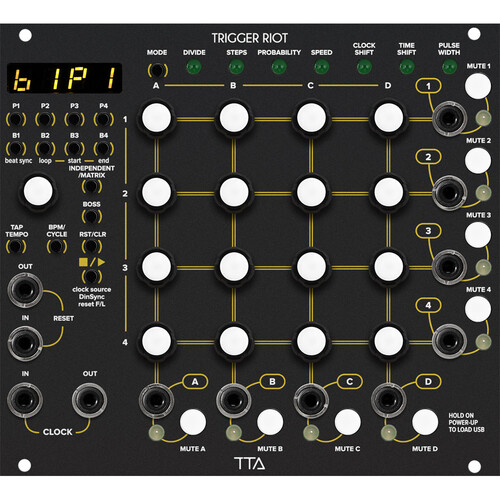 Tiptop Trigger Riot Sequencer Eurorack Module (28 HP Black)