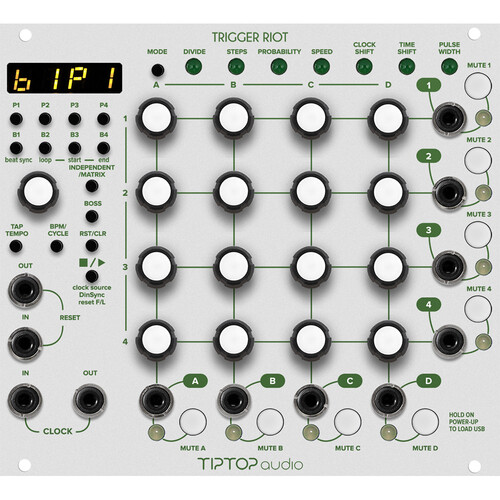 Tiptop Trigger Riot Sequencer Eurorack Module (28 HP White)