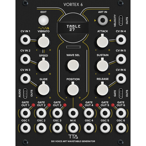 Tiptop VORTEX 6 Six-Voice ART Wavetable Oscillator Module for Eurorack (20 HP)