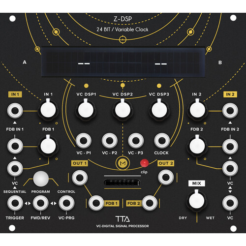 Tiptop Z-DSP Voltage-Controlled Digital Signal Processor Eurorack Module (28 HP Black)