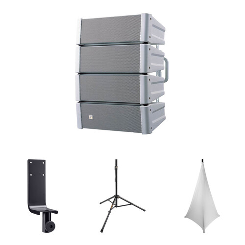 Toa Electronics HX-5W Variable Dispersion Array Speaker with Stand Kit (White)