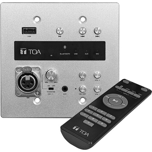 Toa Electronics MW-41BT-AM Audio Interface Wall Panel with USB and Bluetooth