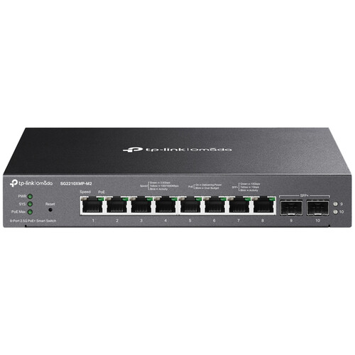 TP-Link Omada SG2210XMP-M2 8-Port 2.5G PoE+ Compliant Managed Network Switch