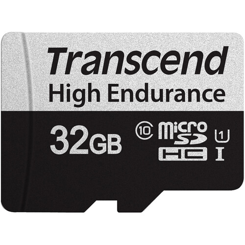 Transcend 32GB High Endurance 350V UHS-I microSDHC Memory Card with SD Adapter