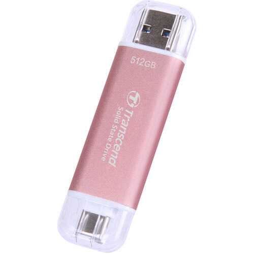 Transcend 512GB ESD310 Portable USB-C/A SSD (Rosy Pink)