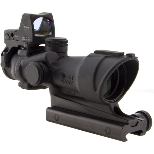 Trijicon 4x32mm ACOG Center Illumination Amber Crosshair .223 Ret 3.25 MOA RMR Sight TA51 Mount Black Optics