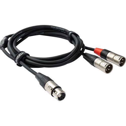 Universal Audio 5-Pin XLR Female to Dual 3-Pin XLR Male Breakout Cable (10' Black)
