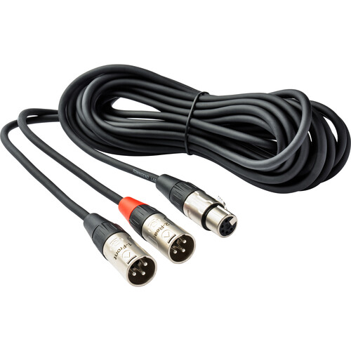 Universal Audio 5-Pin XLR Female to Dual 3-Pin XLR Male Breakout Cable (25' Black)